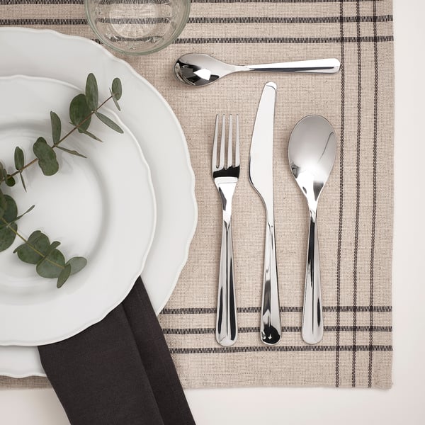 BÄCKÖRING 24-piece cutlery set, stainless steel