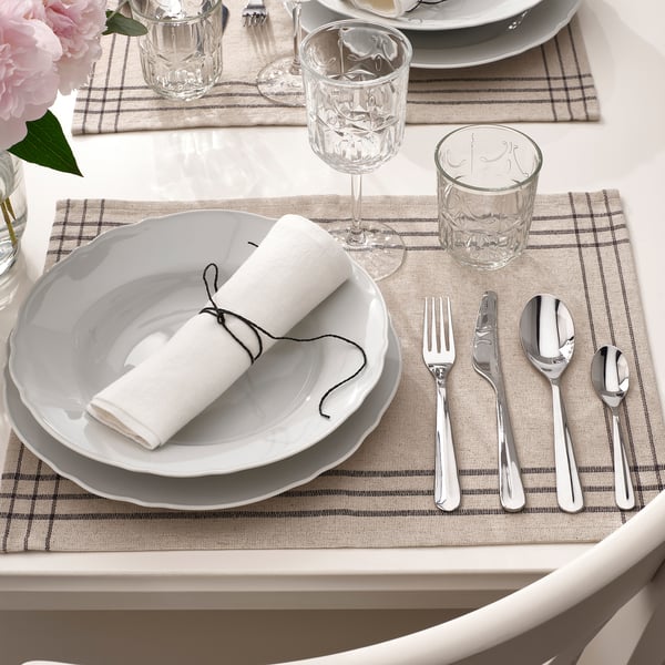 BÄCKÖRING 24-piece cutlery set, stainless steel