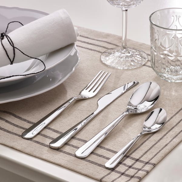 BÄCKÖRING 24-piece cutlery set, stainless steel