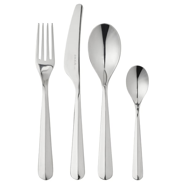 BÄCKÖRING 24-piece cutlery set, stainless steel