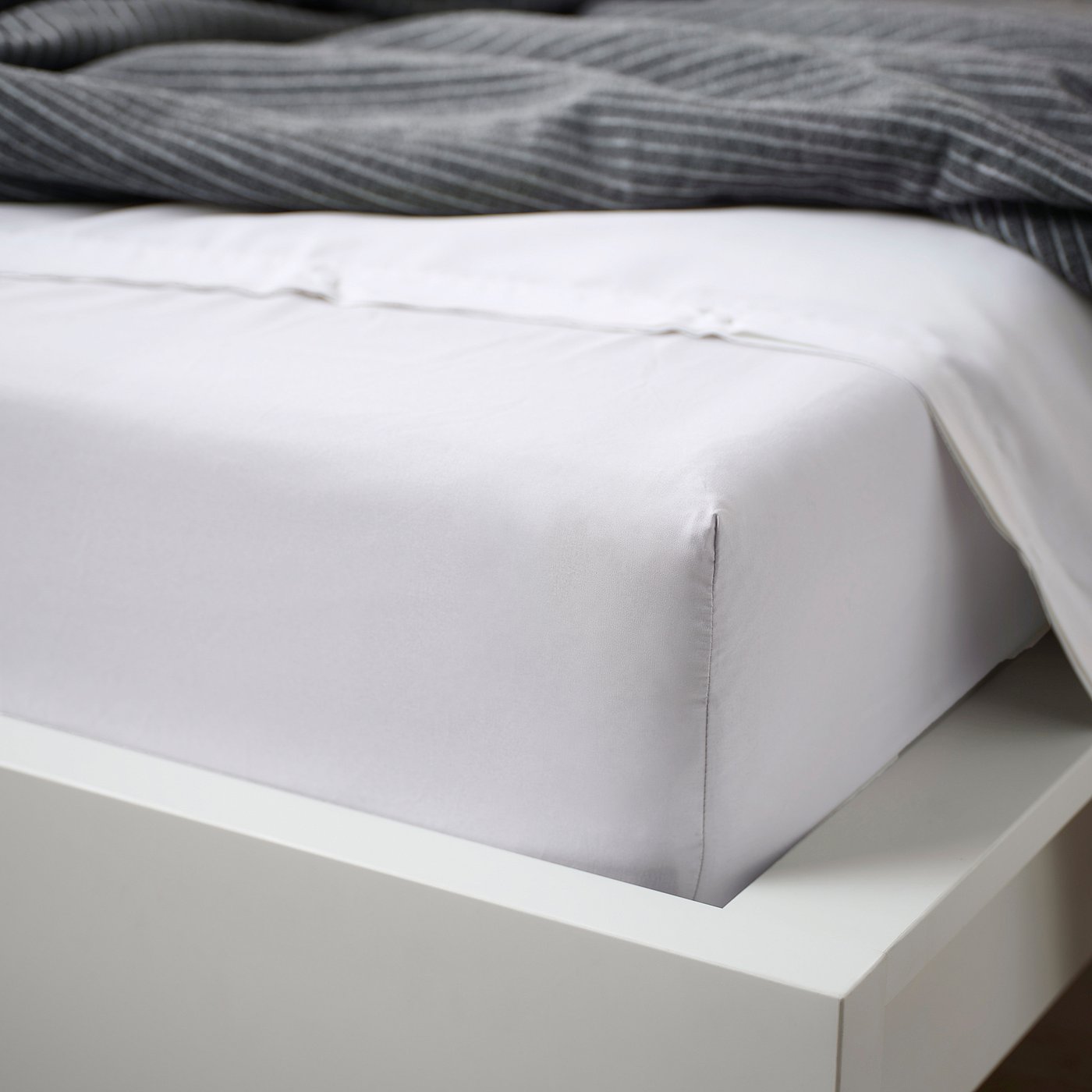 BÄRGLIM fitted sheet, white, 200x90 cm