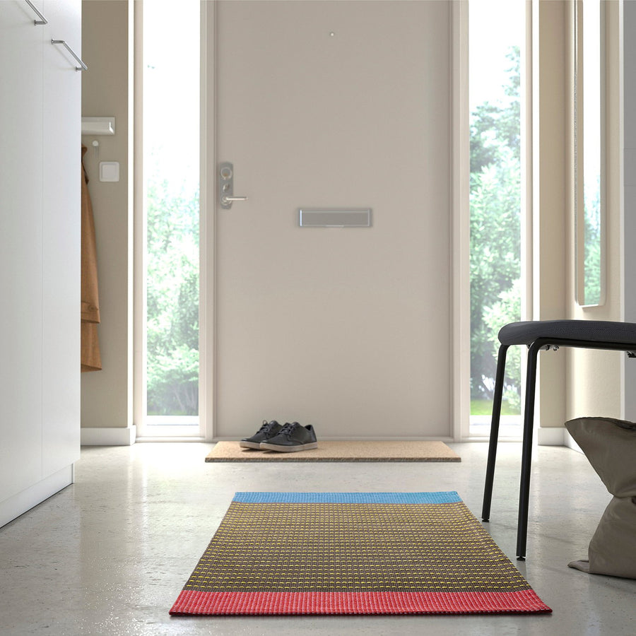 BÄRTRÅD rug, flatwoven, multicolour/stripe pattern, 60x90 cm
