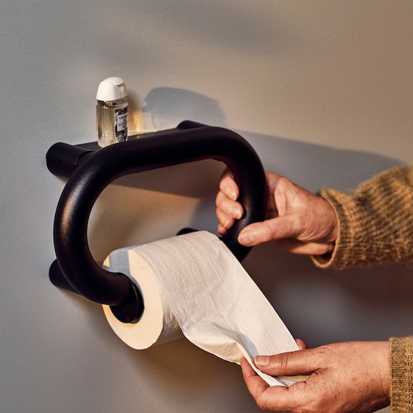 BÄSINGEN toilet roll holder, anthracite, 26x17 cm