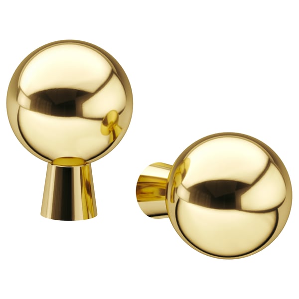 BAGGANÄS knob, brass-colour, 5 mm, 2 pack