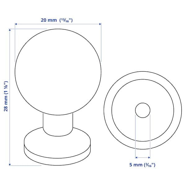 Ikea BAGGANÄS - Knob, stainless steel, 20 mm