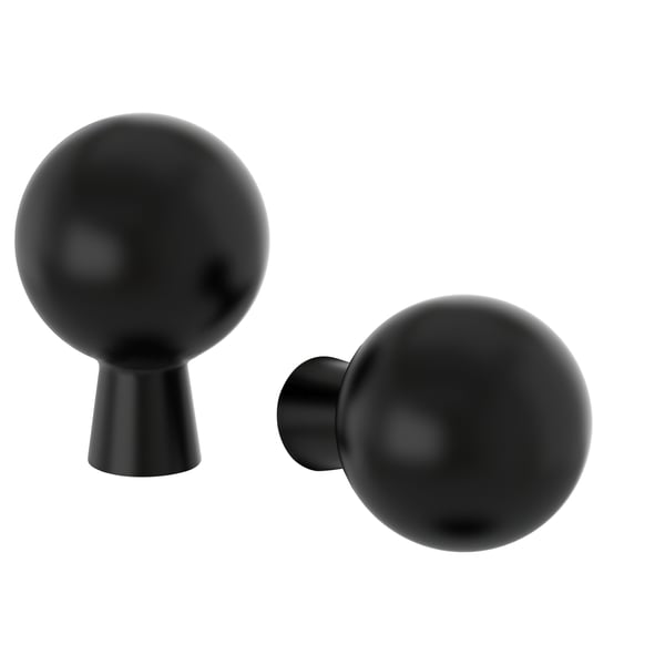 BAGGANÄS knob, black, 5 mm, 2 pack