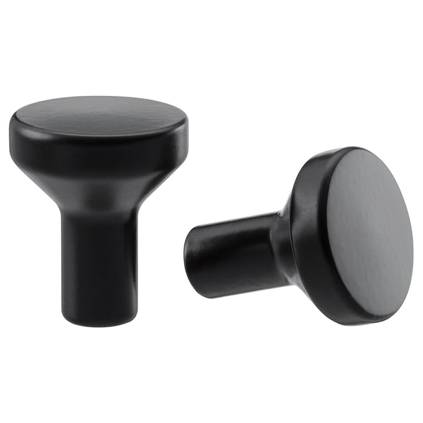 BAGGANÄS knob, black, 5 mm, 2 pack