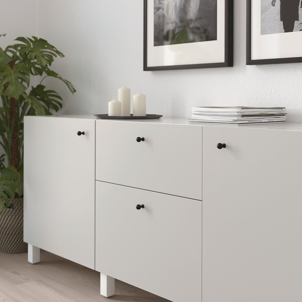 BAGGANÄS knob, black, 5 mm, 2 pack