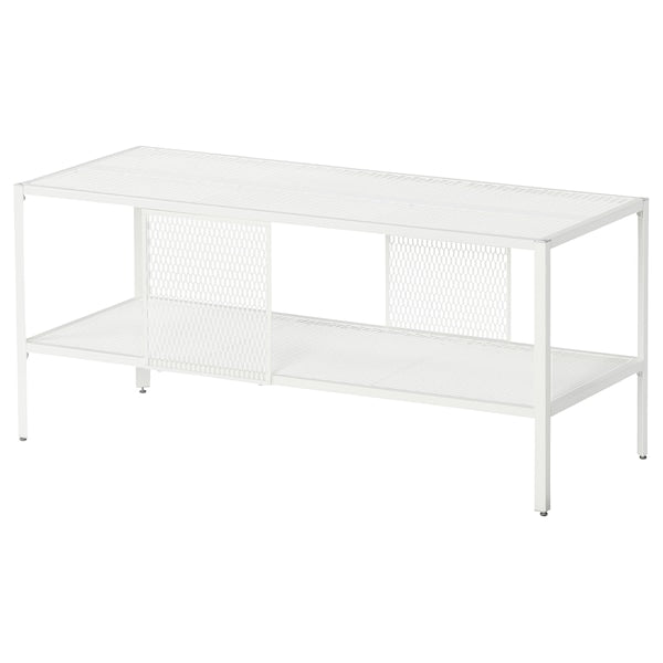 BAGGEBO TV bench, metal/white, 90x35x40 cm