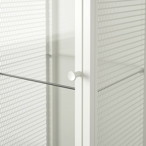 BAGGEBO glass-door cabinet, metal/white, 34x30x116 cm