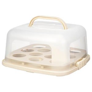 BAKTIDER cake platter with lid, white, 33x33 cm