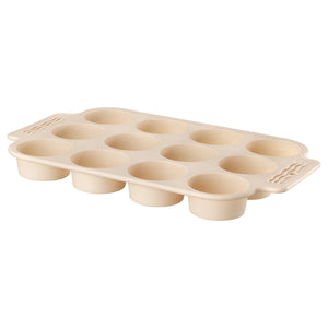 BAKTIDER muffin mould, light beige, 35x23 cm