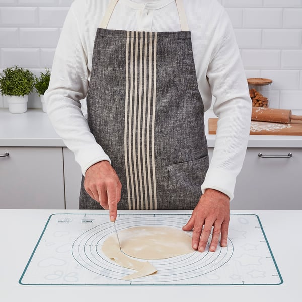 BAKTRADITION baking mat, white/turquoise, 61x46 cm