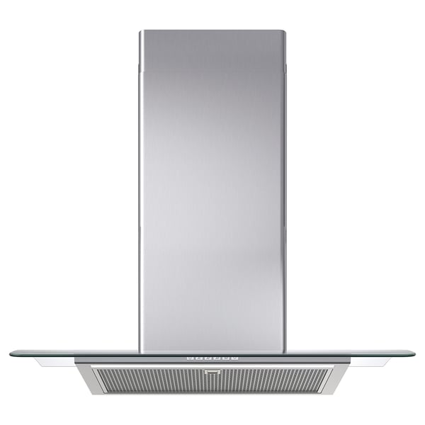 BALANSERAD wall mounted extractor hood, stainless steel/glass, 80 cm