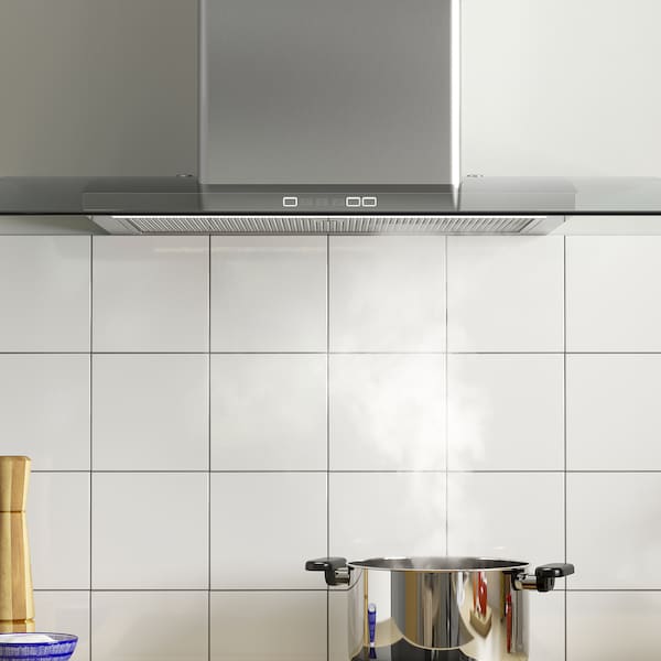 Ikea BALANSERAD Hood to be fixed to the wall - stainless steel/glass 80 cm , 80 cm