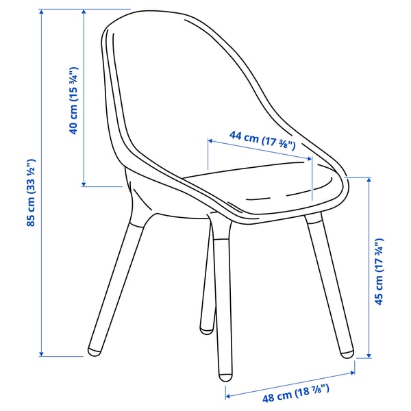BALTSAR chair, white, 58x85x57 cm