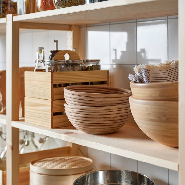 BANDSLÄTTING proofing/bread basket, rattan, 22 cm