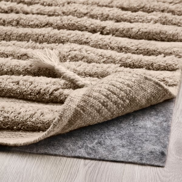BANKKONTOR rug, high pile, beige/handmade, 170x240 cm