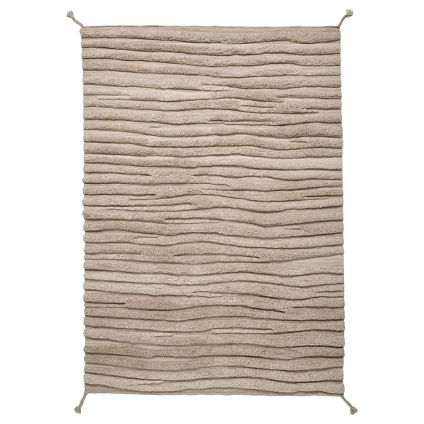 BANKKONTOR rug, high pile, beige/handmade, 170x240 cm