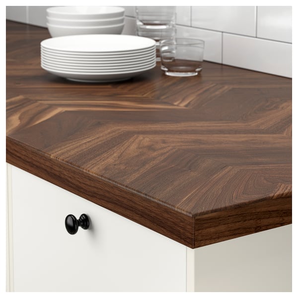 BARKABODA worktop, walnut/veneer, 186x3.8 cm