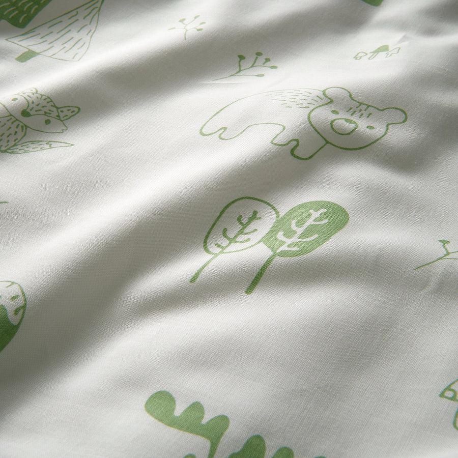 BARNDRÖM duvet cover and pillowcase, white green/forest, 150x200/50x80 cm