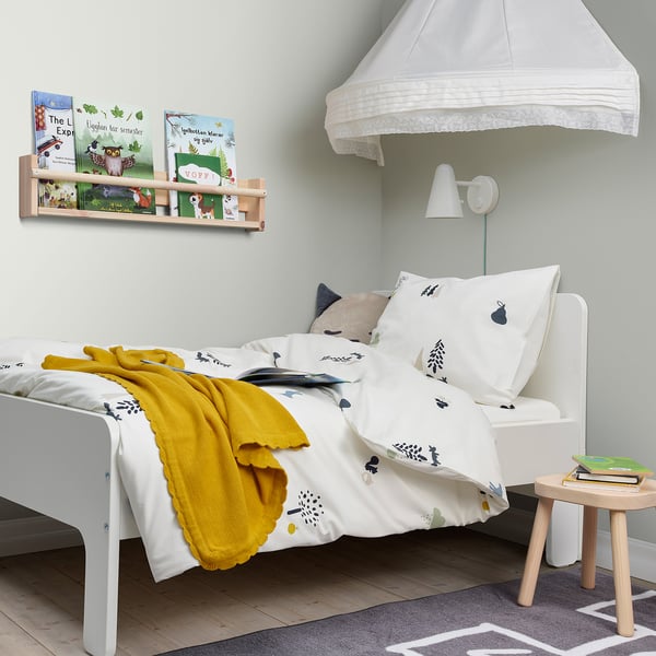 BARNDRÖM duvet cover and pillowcase, forest animal pattern/multicolour, 150x200/50x80 cm