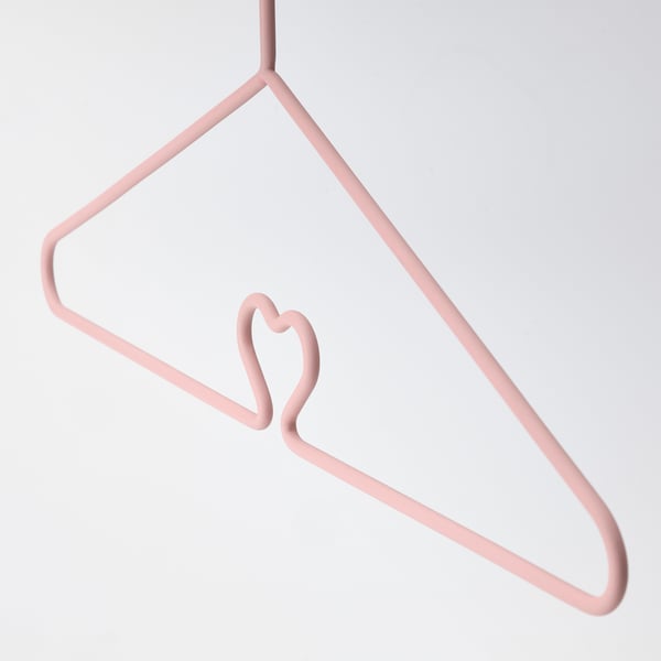 BARNDRÖM children's coat-hanger, pink white/grey, 32 cm, 3 pack