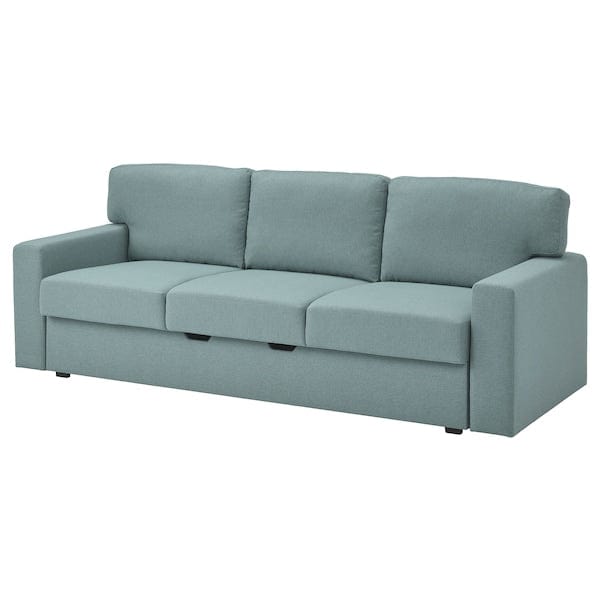 Ikea BÅRSLÖV - 3-seater sofa bed, Tibbleby light grey-turquoise