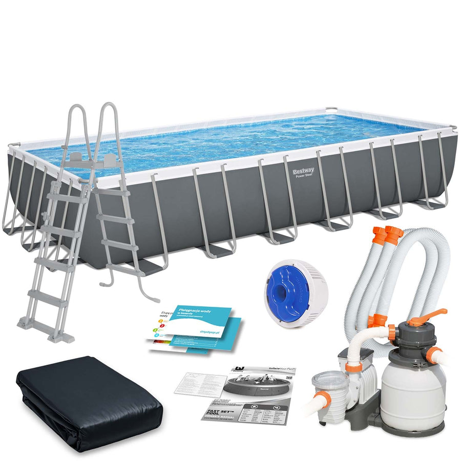 Frame Pool grey, 7.32 x 3.66 x 1.32m, sand filter 5.6m3/h