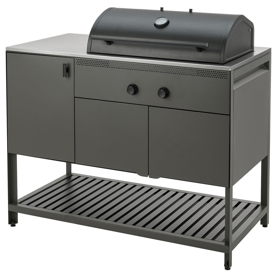 BÅTSKÄR charcoal barbecue, outdoor/dark grey, 60x120 cm