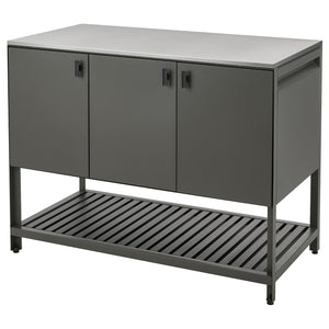 BÅTSKÄR closed kitchen unit, outdoor/dark grey, 120x60 cm