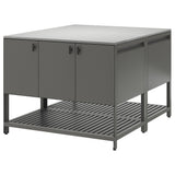 BÅTSKÄR outdoor kitchen island, dark grey, 120x120 cm