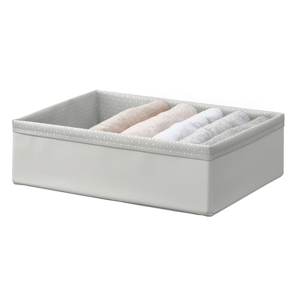 BAXNA organiser, grey/white, 26x34x10 cm