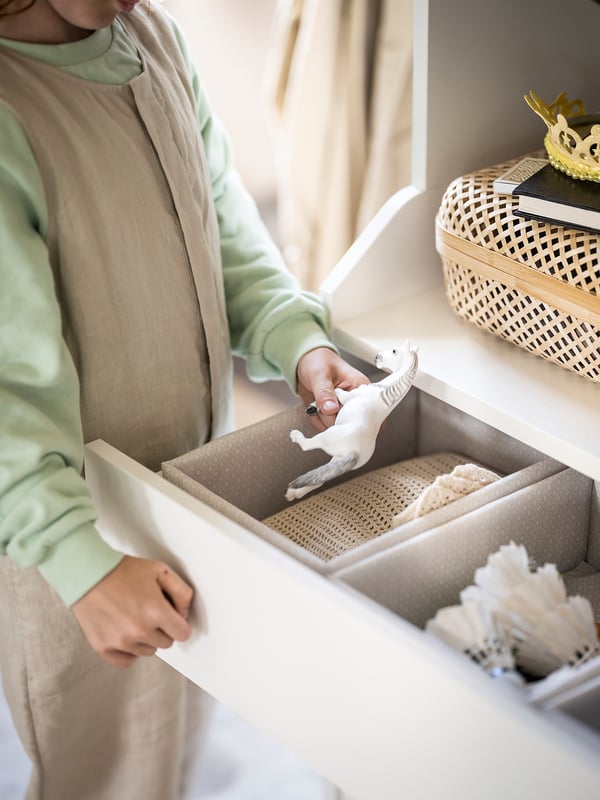 BAXNA organiser, grey/white, 20x26x10 cm