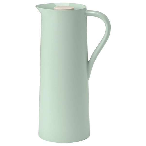 BEHÖVD vacuum flask, light green/beige, 1 l