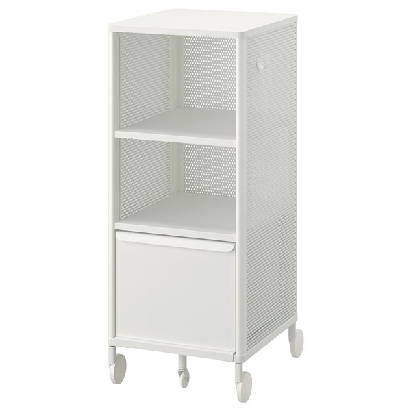BEKANT storage unit on castors, mesh/white, 41x101 cm