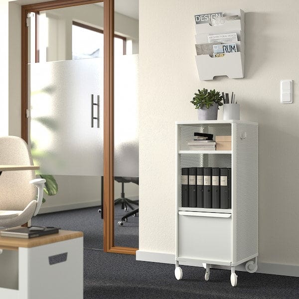 Ikea BEKANT - Storage unit on castors, mesh/white, 41x101 cm