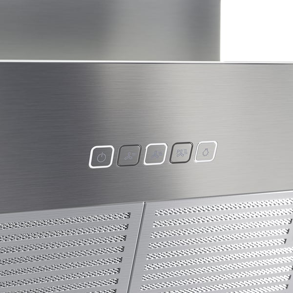 BEMÖTA wall mounted extractor hood, stainless steel colour, 70 cm