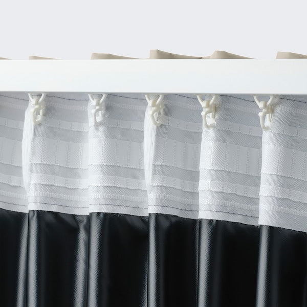 BENGTA block-out curtain, 1 piece, beige/with heading tape, 210x300 cm