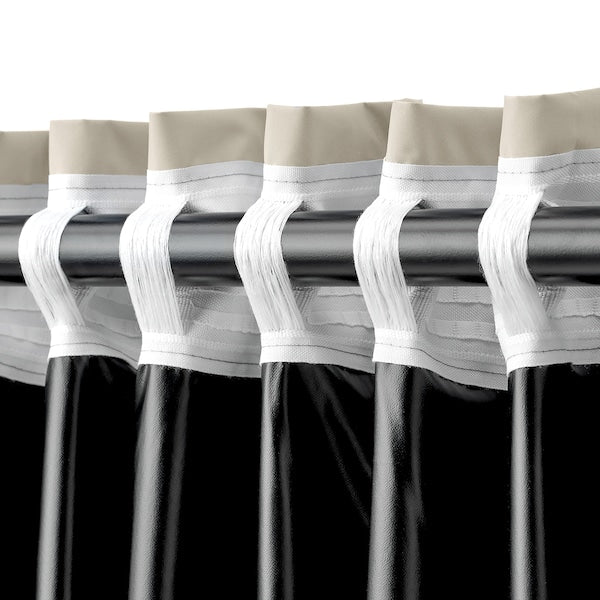 BENGTA block-out curtain, 1 piece, beige/with heading tape, 210x300 cm