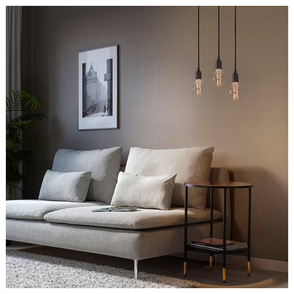 BENGTSBOL pendant lamp with 3 lamps, black, 4 cm