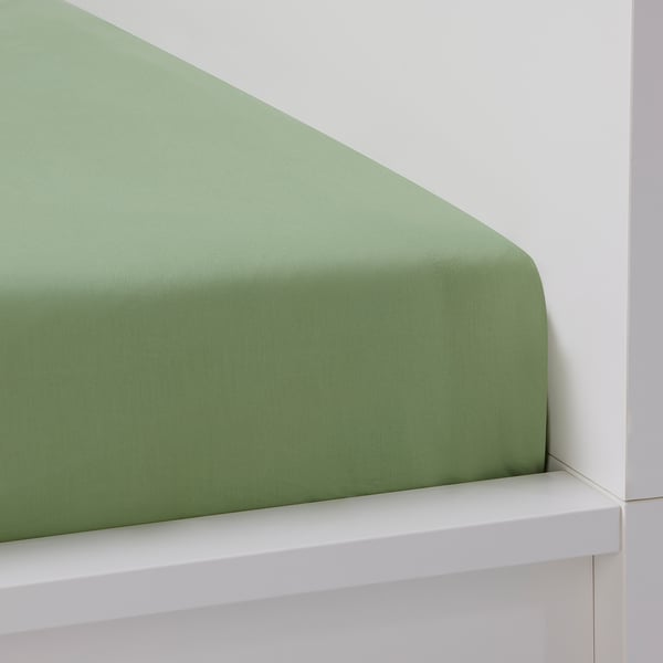 BERGFINK 3-piece bedlinen set with bag, green giraffe, 150x200/50x80 cm