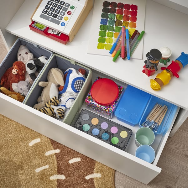 BERGIG book display with storage, white, 80x96x43 cm