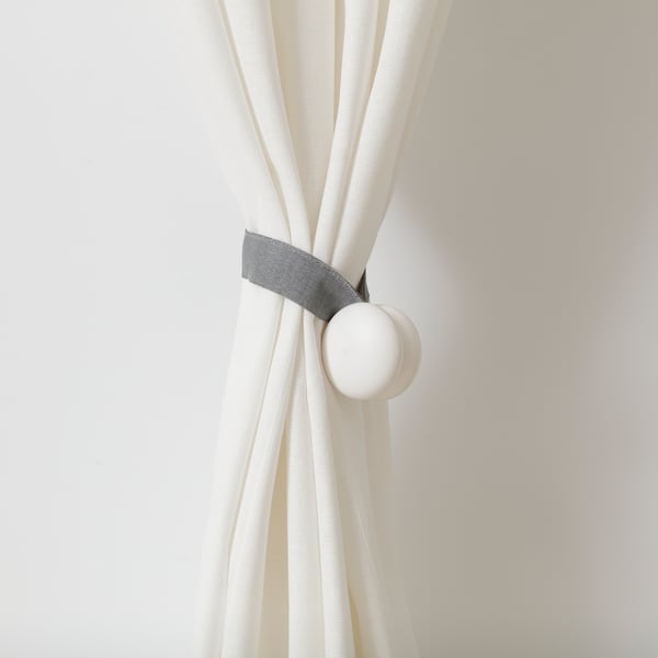BERGKLEMATIS magnetic curtain tie-back, grey