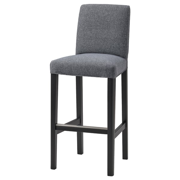 BERGMUND cover for bar stool with backrest, Gunnared medium grey