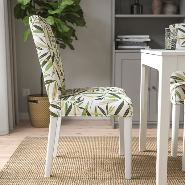 BERGMUND chair, white/Fågelfors multicolour, 52x95x59 cm