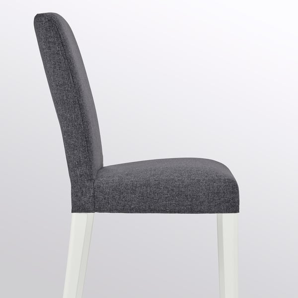 BERGMUND chair, white/Gunnared medium grey, 52x95x59 cm, 2 pack