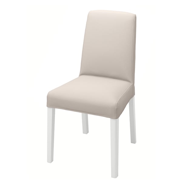 BERGMUND chair, white/Hallarp beige, 52x96x59 cm