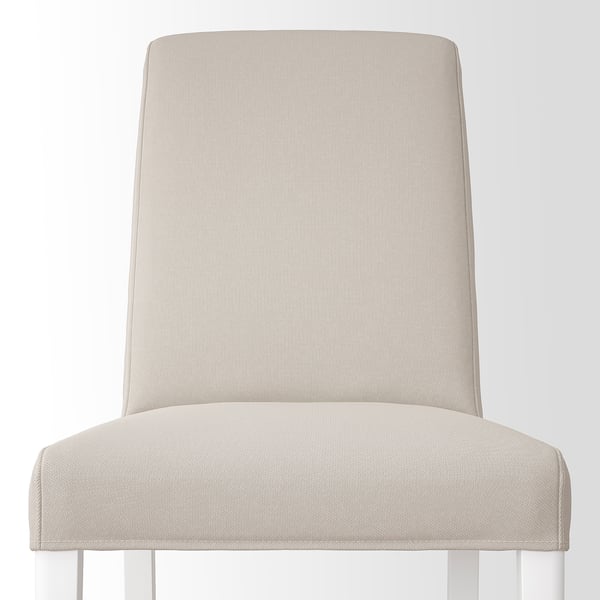 BERGMUND chair, white/Hallarp beige, 52x96x59 cm