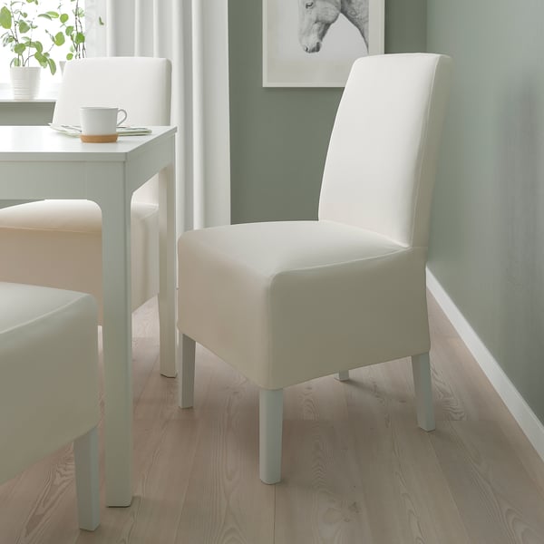 BERGMUND chair w medium long cover, white/Inseros white, 52x95x59 cm